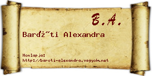 Baróti Alexandra névjegykártya